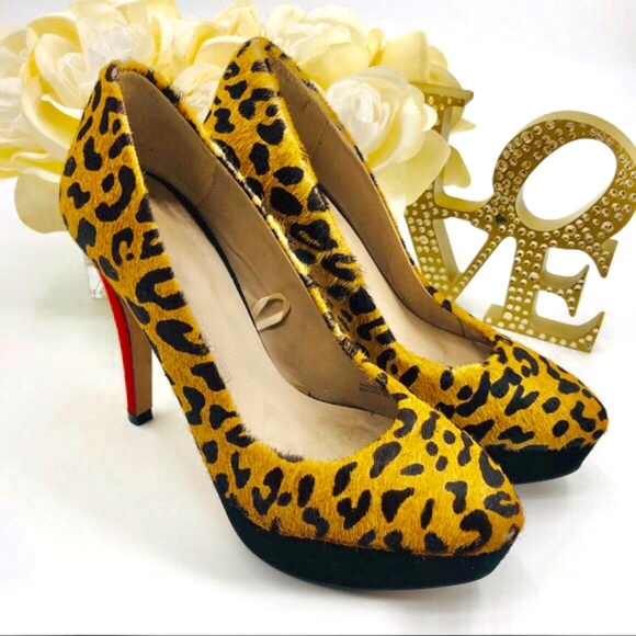 Zara Woman Cheetah Red Heel Platform Pumps - Picture 2 of 7